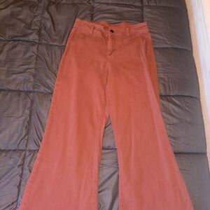 Women's Flare Wide Leg Jeans in Rust